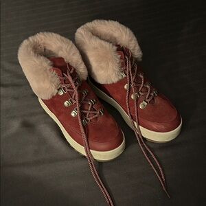 Ugg Koolaburra Red Fur-Lined Winter Boots